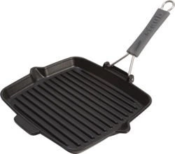 Staub - patelnia grillowa żeliwna kwadratowa czarna 24 cm x 24 cm