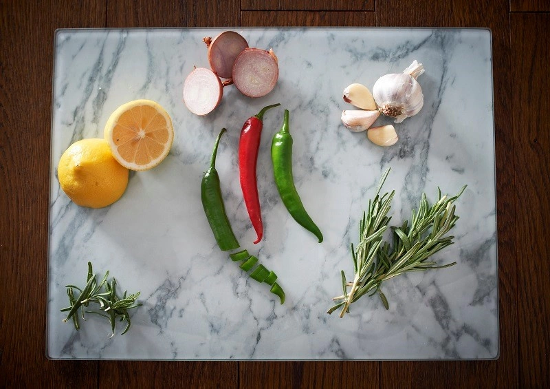 Typhoon - Deska ze szkła hartowanego, marmur