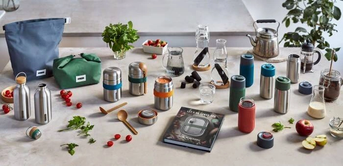 Black & Blum - Butelka stalowa z korkiem, morska