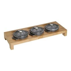 Staub - stand na 3 mini cocotte drewniany