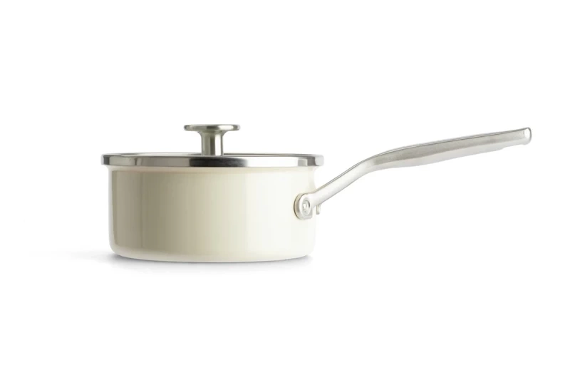 KitchenAid - Zestaw garnków emaliowanych 8 elementów Almond kremowy