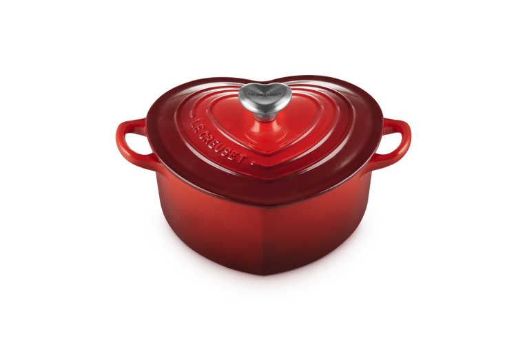 Le Creuset - brytfanna w kształcie serca 20 cm Wiśniowa