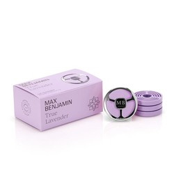 Max Benjamin - Zestaw zapachów do auta True Lavender, uchwyt i 4 wkłady Classic