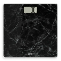 ADE - waga łazienkowa, do 180 kg, 30 x 30 cm, marmurowy wzór, czarna