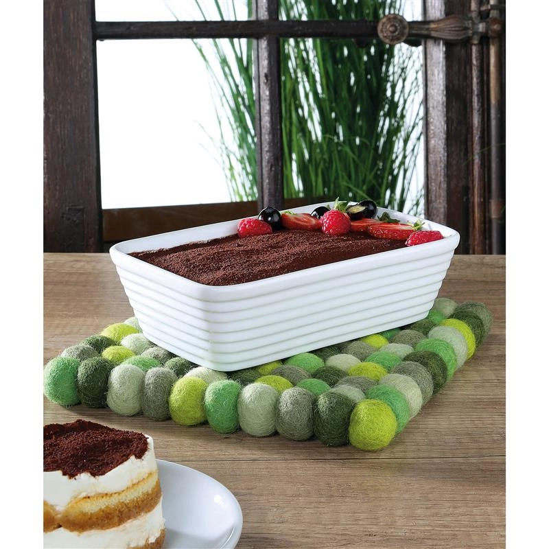 Cilio - podkładka pod gorące naczynia, 21 x 21 cm, owcza wełna, zielona Lana Verde