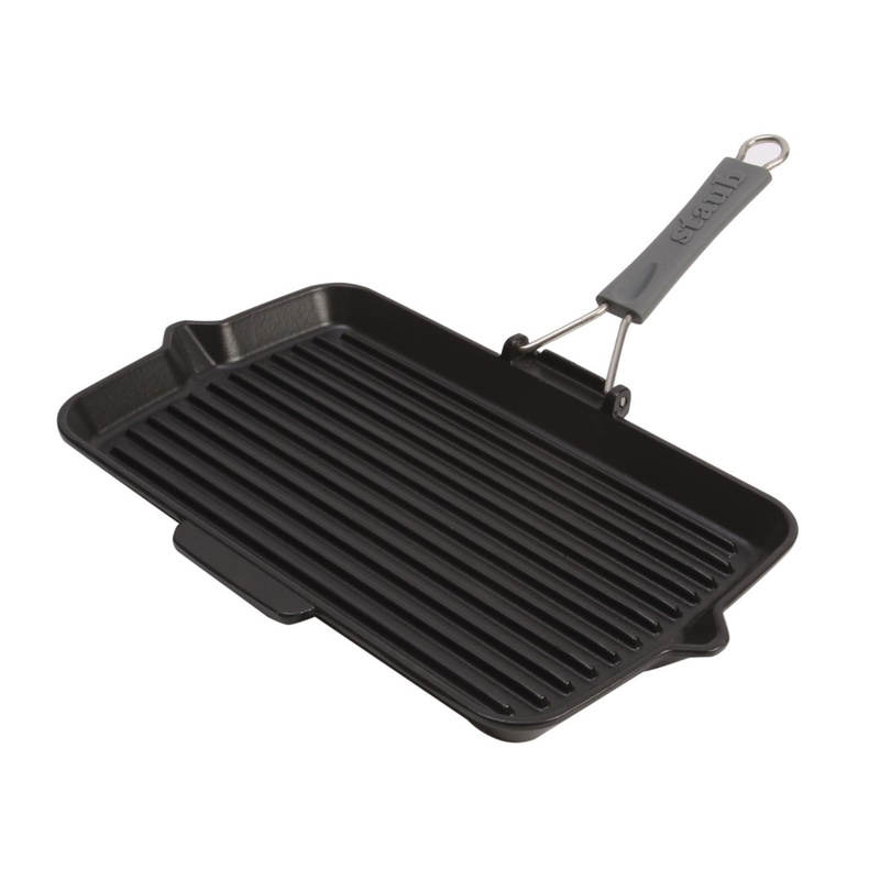 Staub - patelnia grillowa żeliwna prostokątna czarna 34 cm x 21 cm