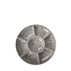 Sagaform - talerz do serwowania z przegrodami, kamionka, śred. 26 x 3,5 cm, szary Ditte