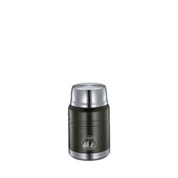 Cilio - termos obiadowy ze składaną łyżką, 0,5 l, śred. 9,5 x 15,5 cm, czarny Monte