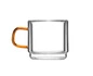 Vialli Design - Komplet 2 szklanek z podwójną ścianką do espresso Amber 80 ml