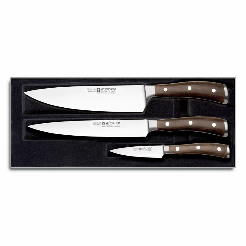 Wusthof - Zestaw IKON- Nóż szefa 20 cm , kuchenny 20 cm i do warzyw