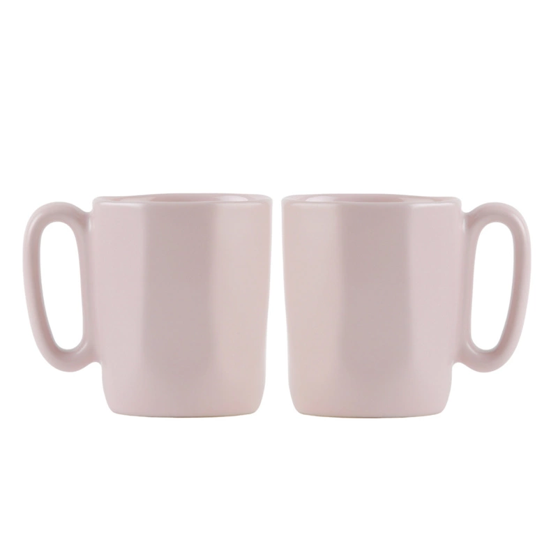 Vialli Design - Dwa kubki ceramiczne z uszkiem 80 ml Fuori różowe