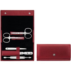 Zwilling - zestaw do manicure – czerwone skórzane etui, 5 elementów Classic Inox