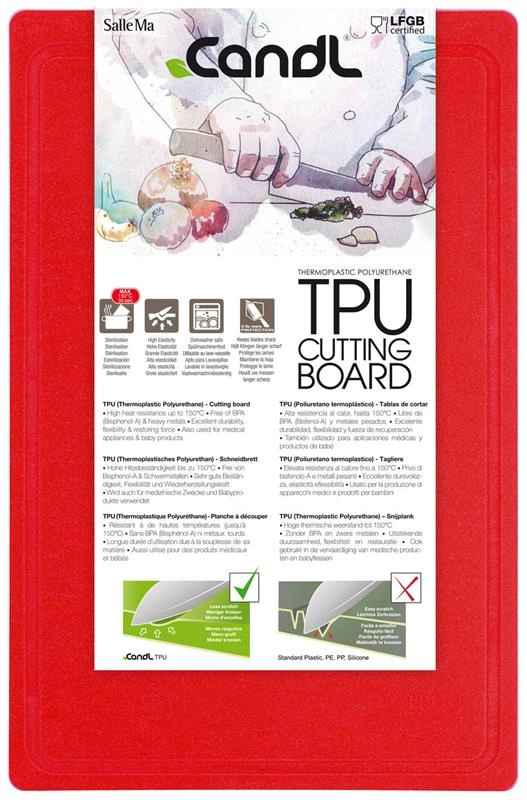 CandL - Mata kuchenna do krojenia 38x25 czerwona