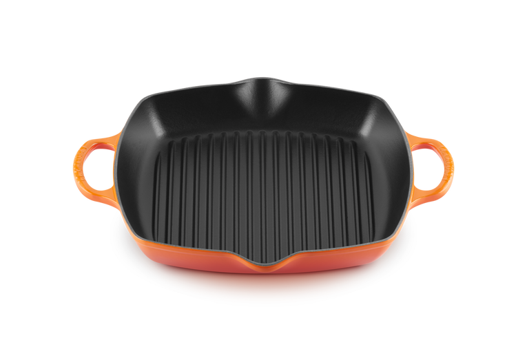 Le Creuset - patelnia żeliwna grillowa z dwoma uchwytami 30 cm Płomienna