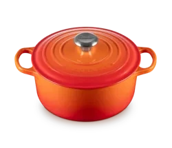 Le Creuset - brytfanna żeliwna emaliowana Signature okrągła 24 cm 4,2 l płomienna