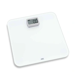 ADE - waga łazienkowa na dynamo, do 150 kg, 30 x 30 cm, biała