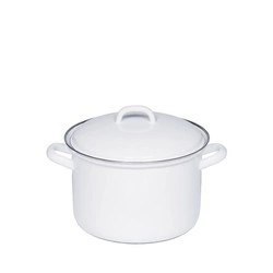 Riess - Garnek wysoki z pokrywą 1l 14cm Classic WEISS