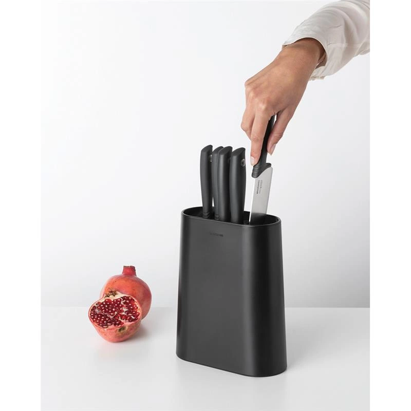 Brabantia - Zestaw 5 noży w bloku Tasty+ Ciemno Szary