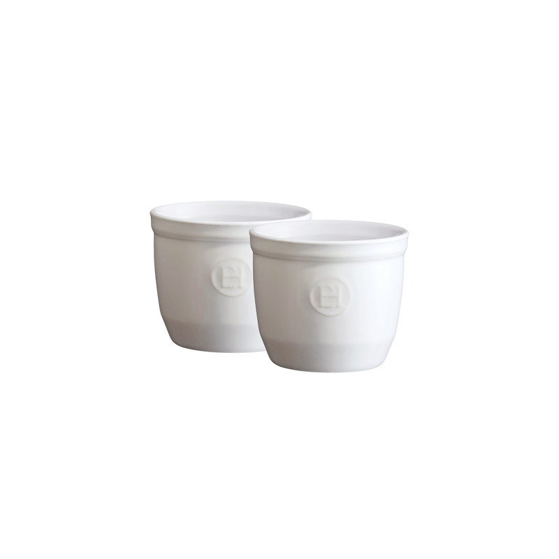 Emile Henry - Zestaw dwóch miseczek do zapiekania typu ramekin - N°8 - biały