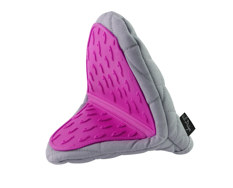 Vialli Design - Rękawica kuchenna Livio szaro-różowa