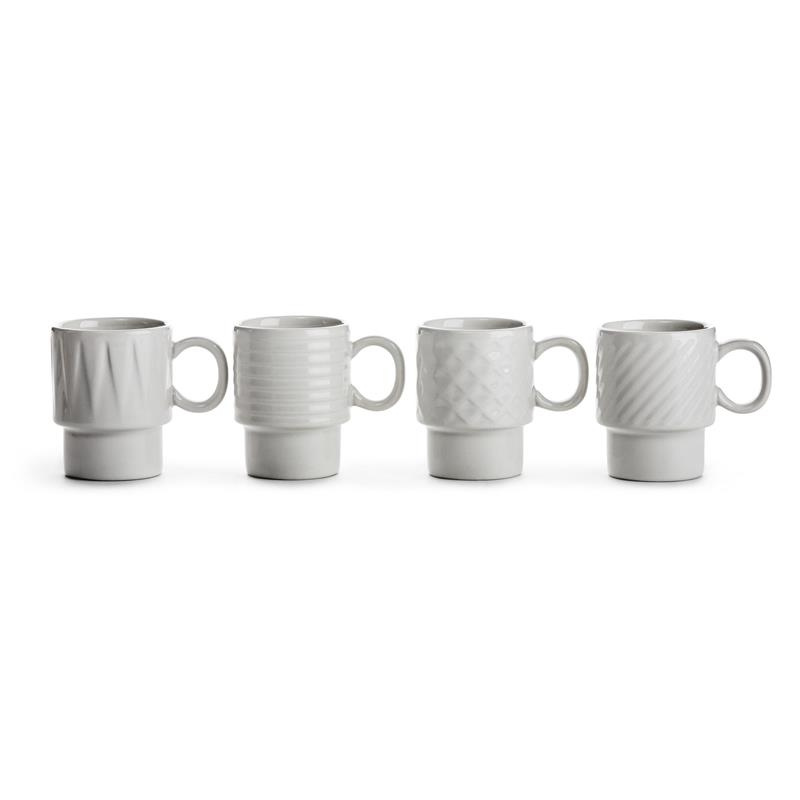 Sagaform - filiżanki do espresso, 4 szt., białe, ceramika, 0,1 l Coffee & More