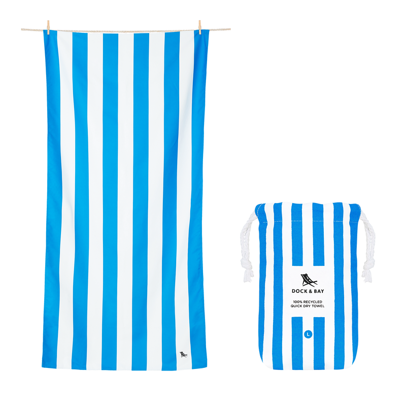 Dock & Bay - Ręcznik plażowy, szybkoschnący - Bondi Blue L 160x90cm