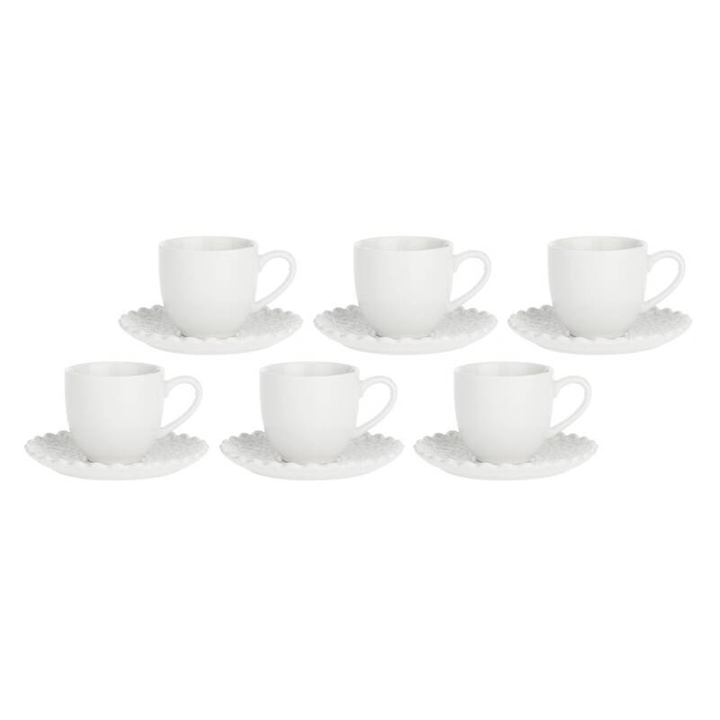 La Porcellana Bianca - zestaw 6 filiżanek do kawy ze spodkiem 85 ml Momenti