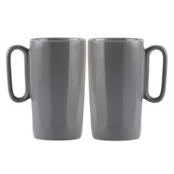 Vialli Design - Dwa kubki ceramiczne z uszkiem 330 ml Fuori szare