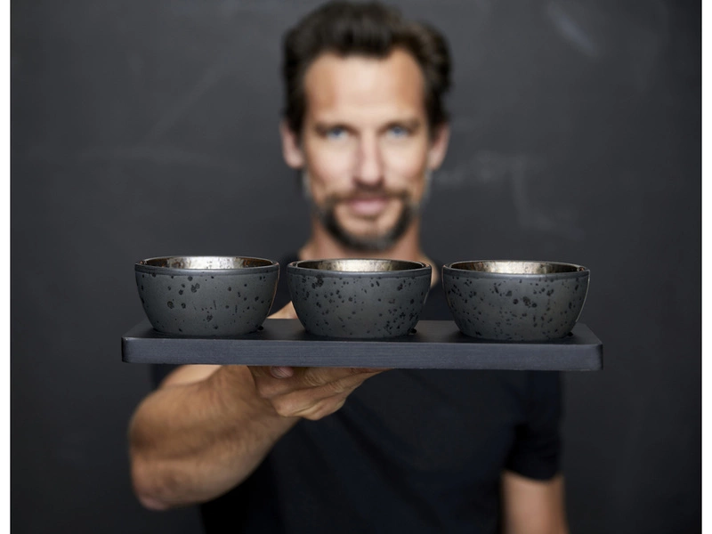 Bitz - Zestaw miseczek z podstawką 4szt. Black/bronze