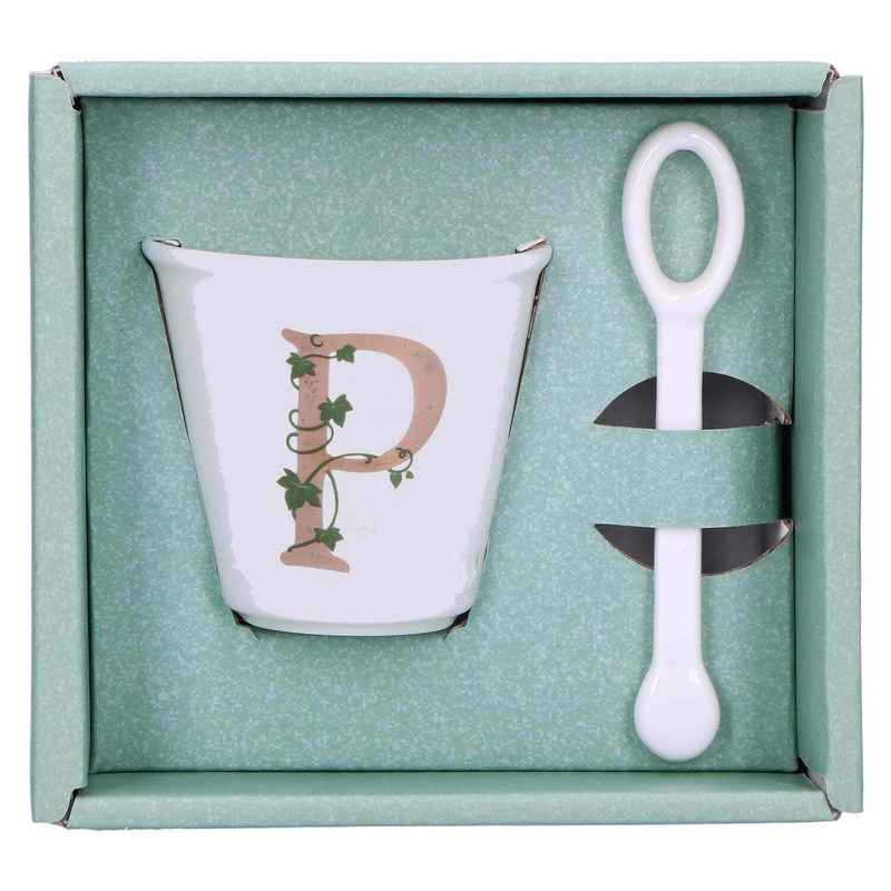 La Porcellana Bianca - filiżanka z łyżeczką 75 ml, Wzór P Unico