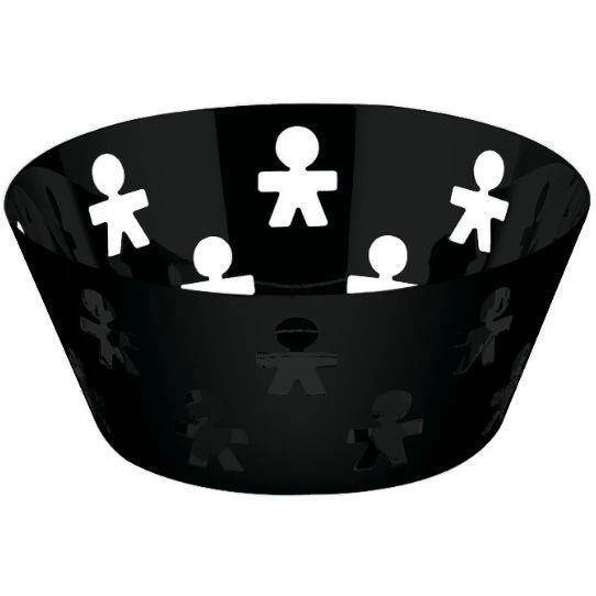 A di Alessi - koszyk, czarny; 20,5 cm GIROTONDO