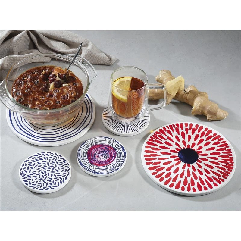 Zassenhaus - podkładka pod gorące naczynia, ceramika/korek, śred. 20 cm, kręgi Nordic