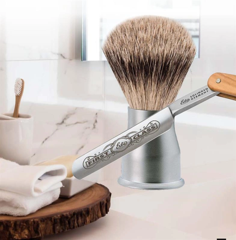 Erbe Solingen - Pędzel do golenia Pure Badger czarny + statyw