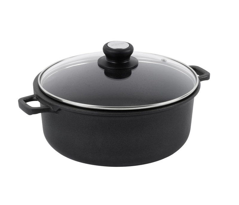 de Buyer - Garnek niski ze szklaną pokrywą śr. 24 cm
