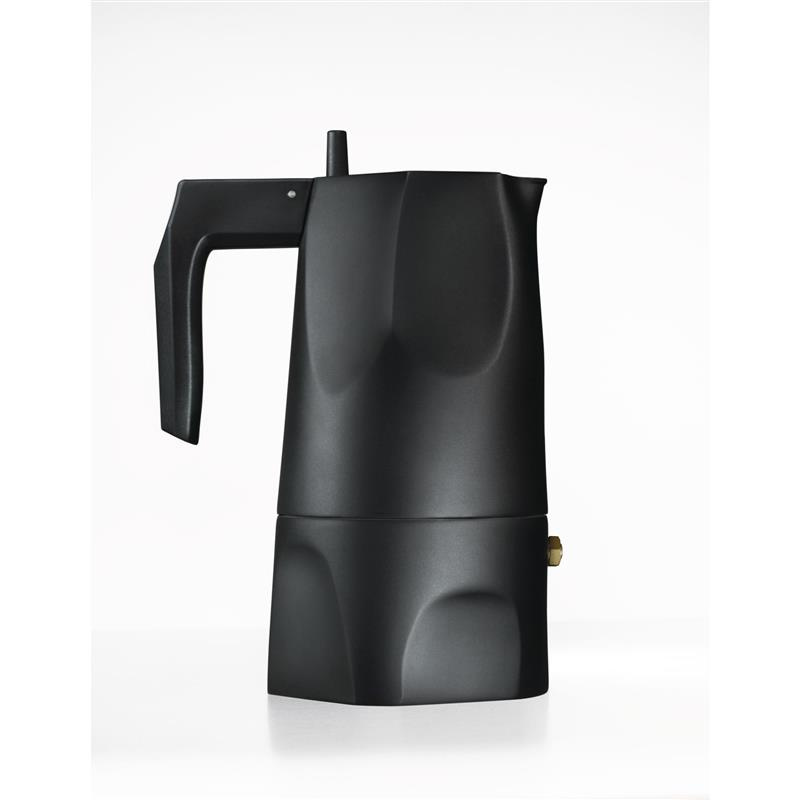 Alessi - zaparzacz do espresso, ciśnieniowy, czarny, na 3 filiżanki OSSIDIANA