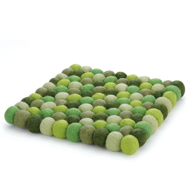 Cilio - podkładka pod gorące naczynia, 21 x 21 cm, owcza wełna, zielona Lana Verde