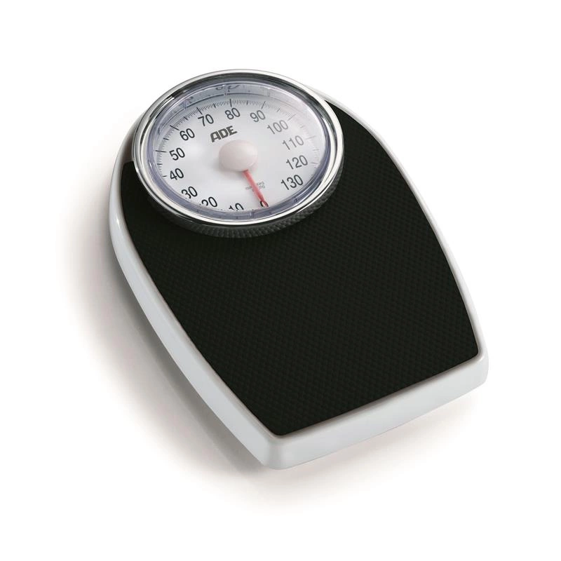 ADE - mechaniczna waga łazienkowa z powierzchnią antypoślizgową, do 136 kg, 28,5 x 43 cm, czarna Victoria