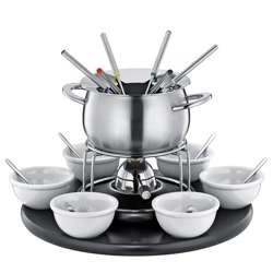 Spring - karuzela do fondue, dla 6 os., 2,0 l, stal nierdzewna/drewno/porcelana FONDUE