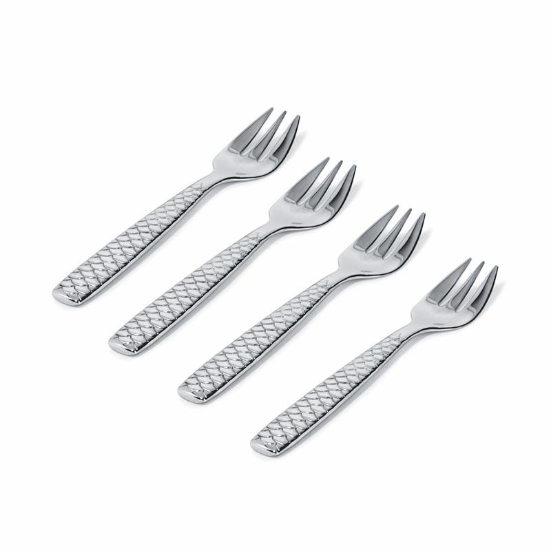 Alessi - zestaw 4 widelców do ostryg COLOMBINA FISH