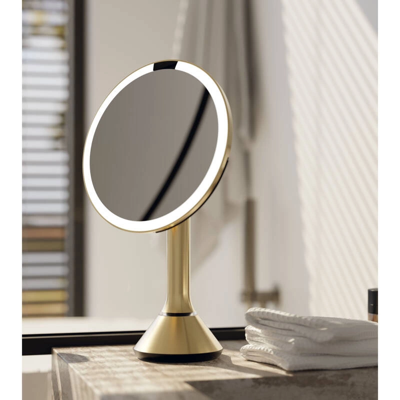 simplehuman - Lustro z czujnikiem SENSOR z kontrolą natężenia światła, mosiądz