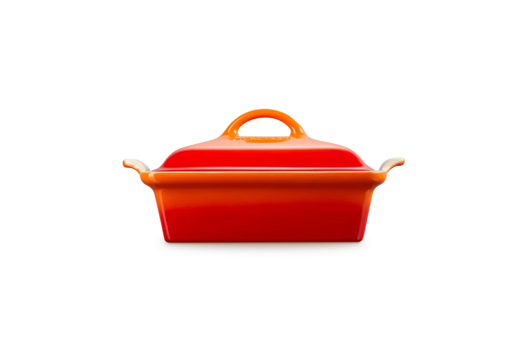 Le Creuset - Kwadratowa forma z pokrywką 23 cm płomienny