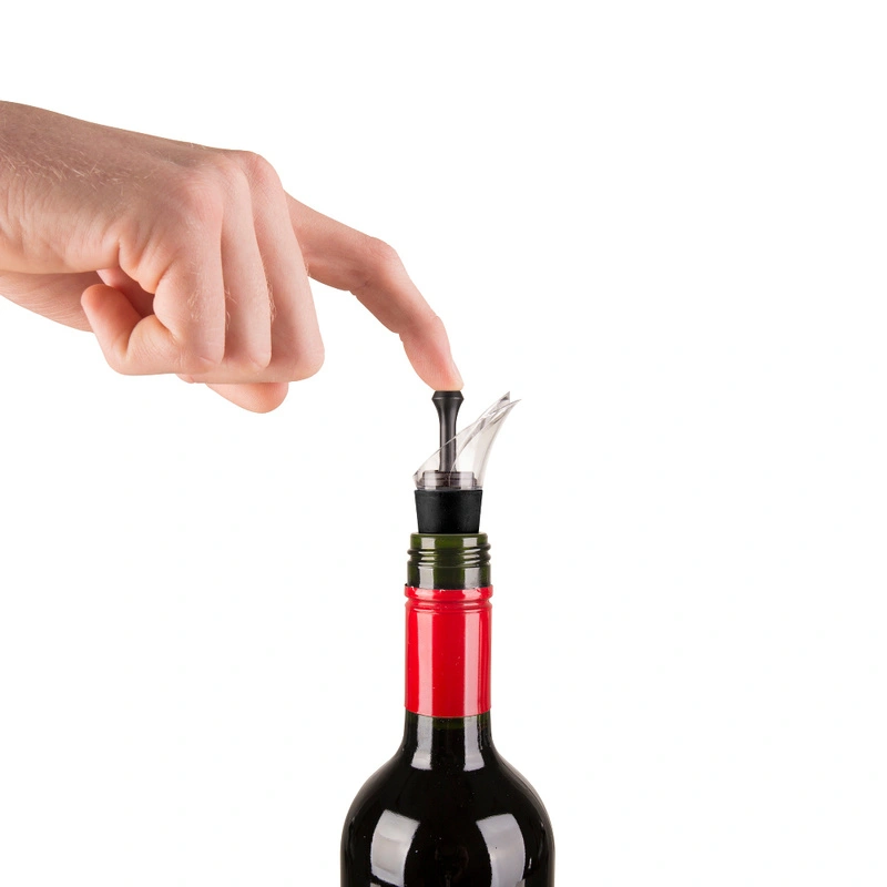 VACU VIN - Korek próżniowy z nalewakiem do wina czarny