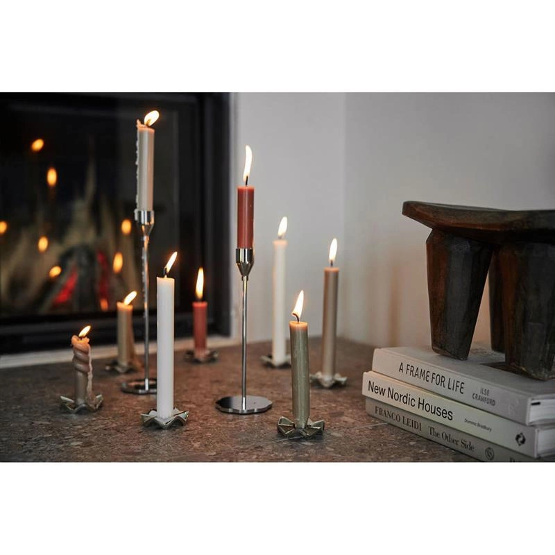 Sagaform - świecznik, stal/aluminium, śred. 8 x 28 cm, srebrny Siri