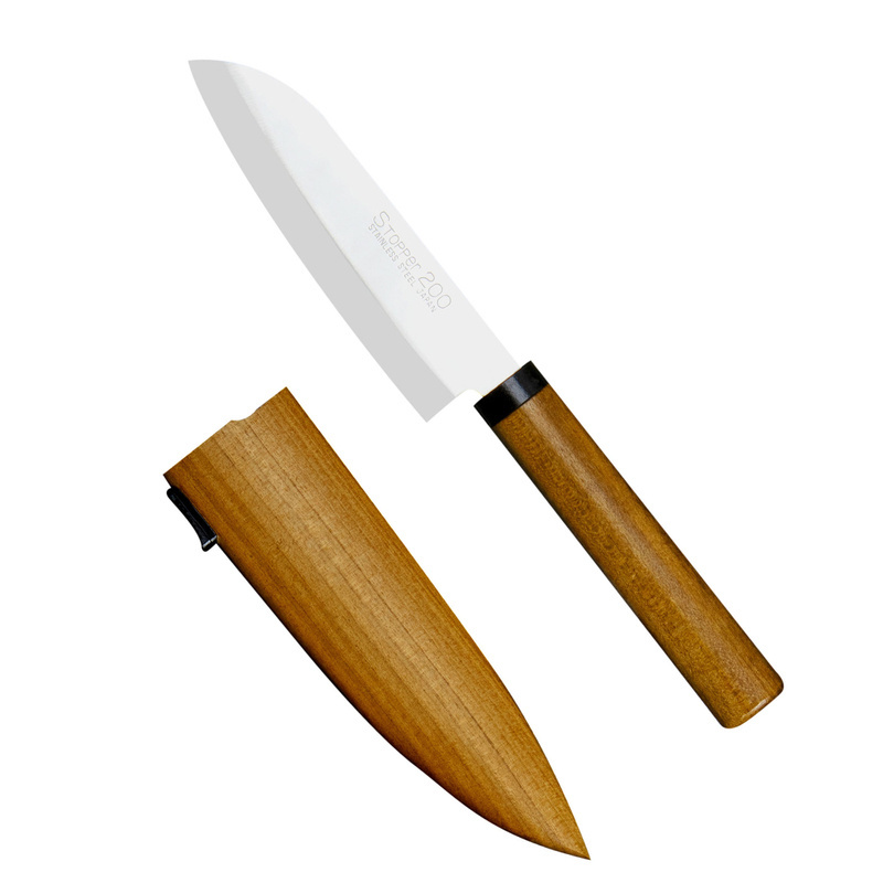 Kanetsune - 420J2 Nożyk z drewnianą pochwą 10,5cm