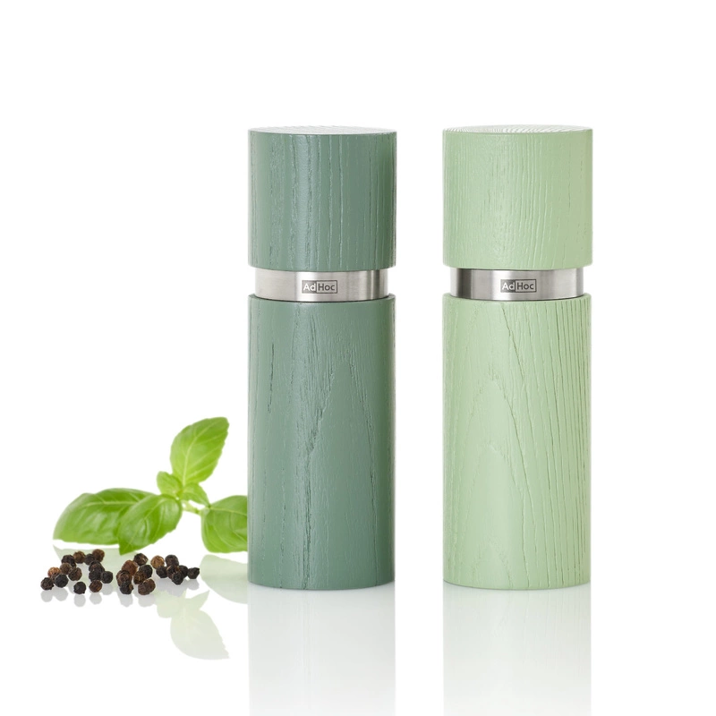 AdHoc - Zestaw młynków do pieprzu i soli Textura S, zielony