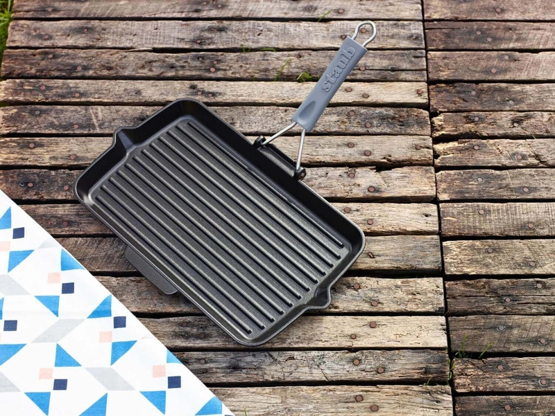 Staub - patelnia grillowa żeliwna prostokątna czarna 34 cm x 21 cm