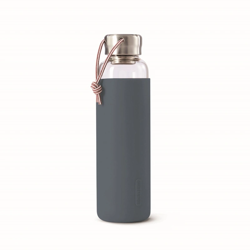Black & Blum - Butelka szklana na wodę 600ml, łupkowa