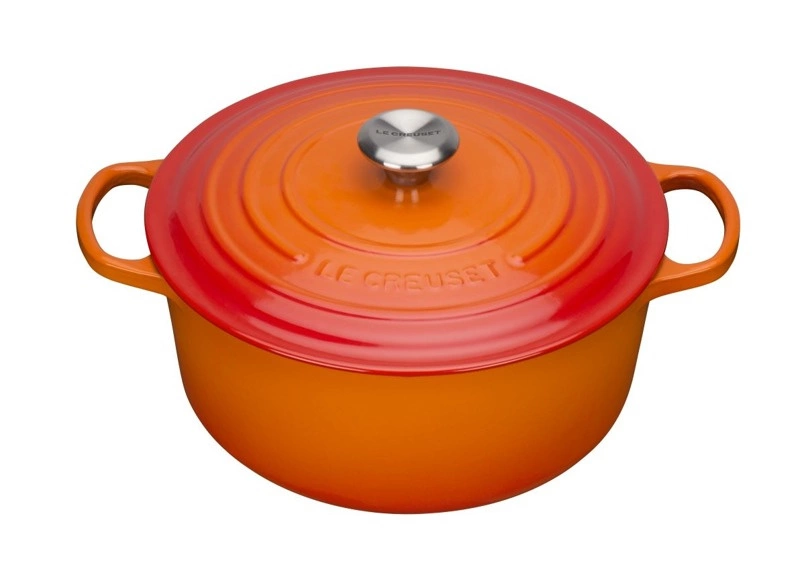 Le Creuset - brytfanna żeliwna emaliowana Signature okrągła 20 cm 2,4 l płomienna