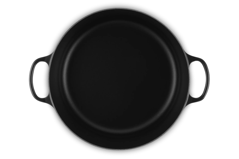 Le Creuset brytfanna żeliwna emaliowana Signature okrągła 34 cm 12 l czarna