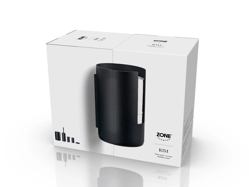 Zone Denmark - Pojemnik ścienny na papier toaletowy Rim Black